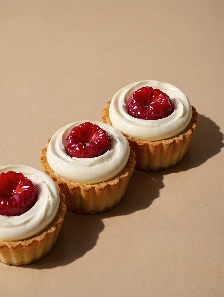 Tartaletas con frambuesa