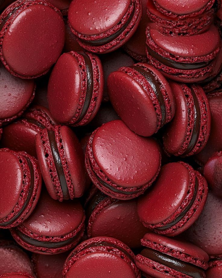 Macarons de frambuesa y chocolate